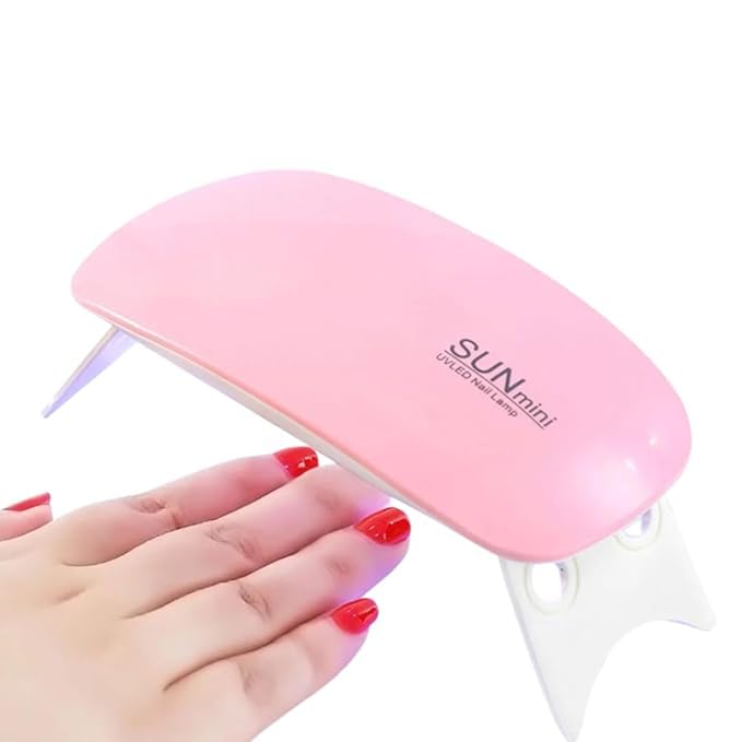 SUN Mini UV LED Nail Lamp, Portable Nail Dryer for Gel Nail Polish, Fast Curing USB Nail Light with Foldable Stand, Compact Nail Art Lamp for Home & Salon Use, Lightweight Gel Polish Curing Machine (Pink)-image-23