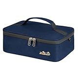 Viedouce Lunchtasche 4L Wasserdicht Isoliert, Doppelreißverschluss Mini Kühltasche zum Mitnehmen für Männer/Frauen, Luftdichte Isoliertasche für Büro/Schule, Faltbar Thermotasche, Blau