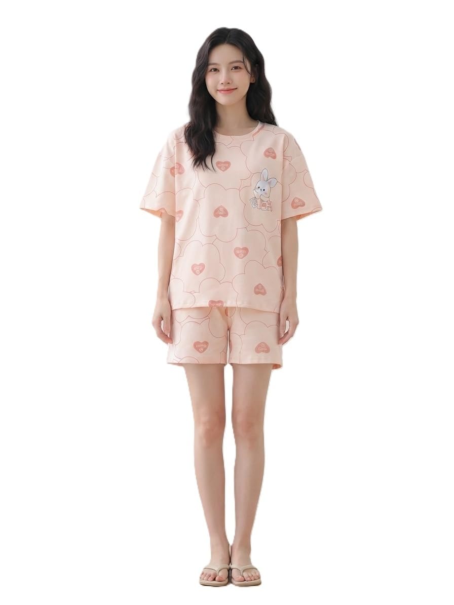 Women Modern Printed Clothing Set Trendy Top Shorts Combination for Casual Lifestyle-picture-19