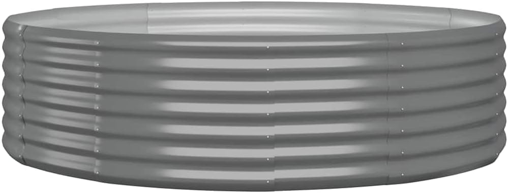 Galvanised Steel Raised Garden Bed 140x140x36 cm Grey, Large Outdoor Planter Box for Vegetables, Herbs & Flowers, Weather-Resistant Raised Planter for Patio, Balcony & Backyard