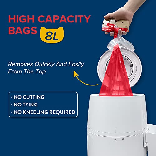 Purrr Litter Twist’r Xl Cat Litter Pail Red Rocket Disposal System With Scoop Turn Handle Odor Free Patented (8L Capacity) #TOP3