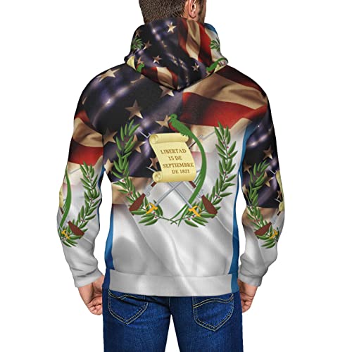 Combined Guatemala And Usa Flag Men'S Standard Full-Zip Hooded Sweatshirt Sports Sweater Hoodie Jacket2