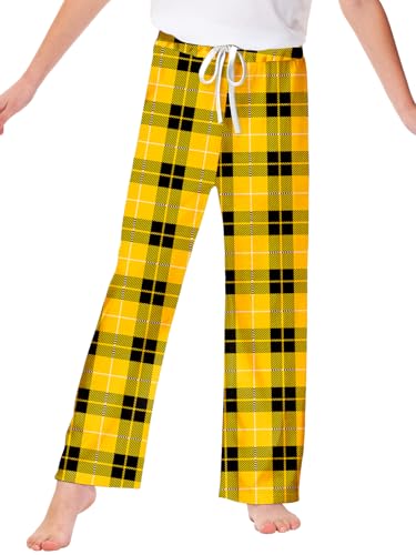 Image of Remimi Girl Boy Plaid Pants Drawstring Summer Casual Loose Bottoms 5-14 Years