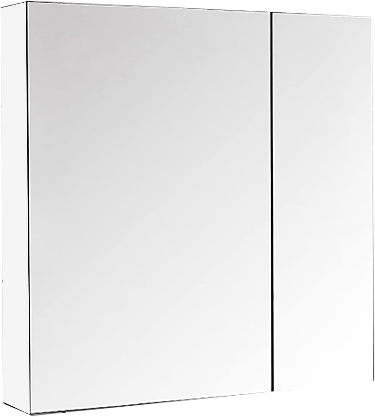 Bathroom Cabinet Wall Mounted with Double Mirror Doors Bathroom Medicine Wall Cabinet Hanging Cabinet with Doors and Shelves Metal ed with Less Storage Shelves ()