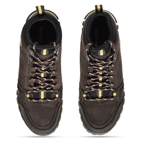 Image of Woodland Men Russia Dark Brown High Ankle Shoes