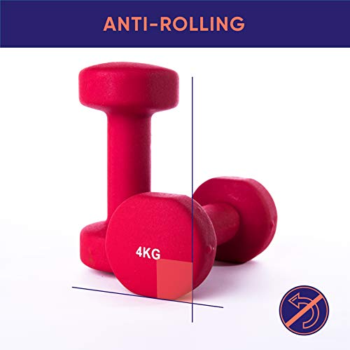 Neopreen halters set van 2 A3 posters inbegrepen. 1-10 kg gewichten voor mannen en vrouwen - Afbeelding 5