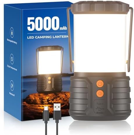 Camping Lantern,5000mAh Rechargeable Battery Emergency Lights for...
