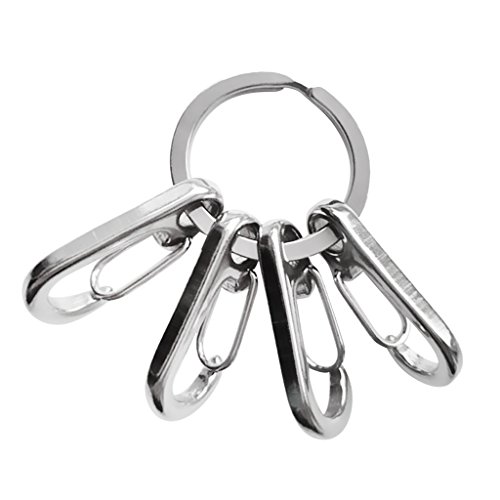 Chaveiro Homyl de aço inoxidável resistente com compartimento para chaveiro de 32 mm com 4 fivelas p