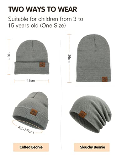 Kids Beanie, Warm Soft Winter Hats For Boys Girls Toddler Baby Children, Double Layer Knit Cap (Black) #TOP1