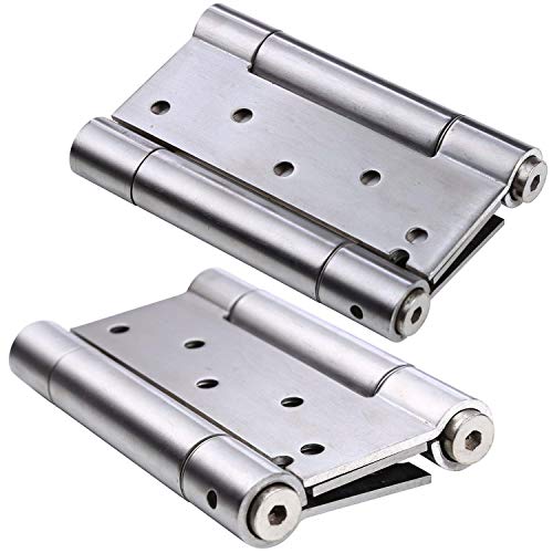 Hwmate 2-Pack 5-In Stainless Steel Full Mortise Self Closing Double Action Spring Door Hinge For Aisle Door With Matching Screws #TOP20