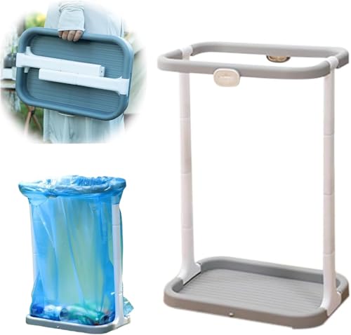 [lalarimi]ゴミ袋ホルダー ダストボックス高さ調整/折りたたみ式30L・45L対応 分別収納 キャスター&アジャスター付き ポリ袋スタンド コンパクト設計 エコ対応 ごみ分別箱 (キッチン/リビング/ガレージ用) 簡単組み立て スリムおしゃれ