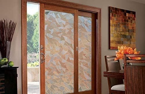 Miniatura 4 de Pantalla de película arqueada de mosaico moderno precortada para ventana, autoadhesiva, adherencia estática de 64 pulgadas de diámetro