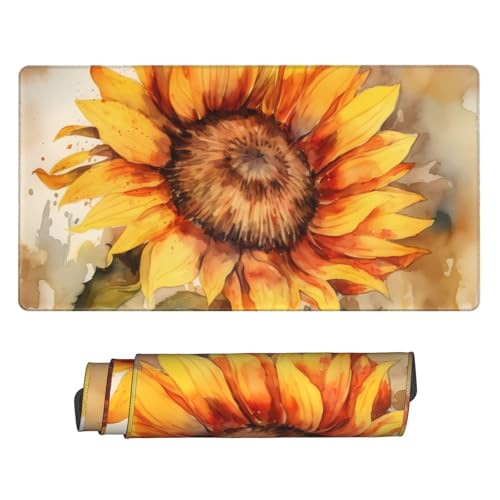 Tapis de souris de jeu extra large grand tapis de souris long tournesol PC