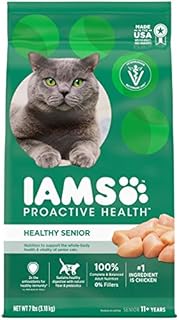 IAMS PROACTIVE HEALTH Healthy Senior Dry Cat Food with Chicken Cat Kibble, 7 lb. Bag
