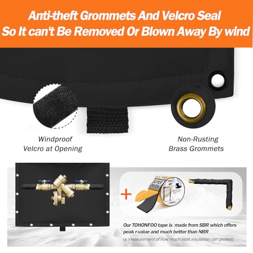 Image of Backflow Preventer Insulation Cover for Vacuum Breaker, 21 inchW x 16 inchH, Black
