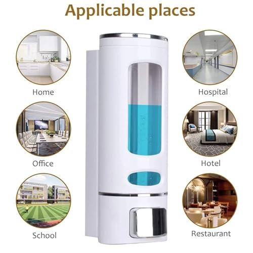 Image of Combo Pack Wall-Mounted Soap Dispenser for Bathroom, Wash Basin, Liquid Sanitizer & Shower Gel | 400ml Capsule Design, White and Black ABS Plastic | Pack of 2 | Durable & Easy Refill