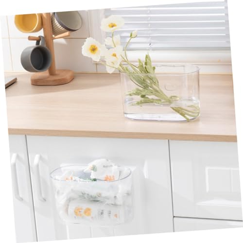 Caneca de basura pequeña rectangular para colgar en pared miniatura 3