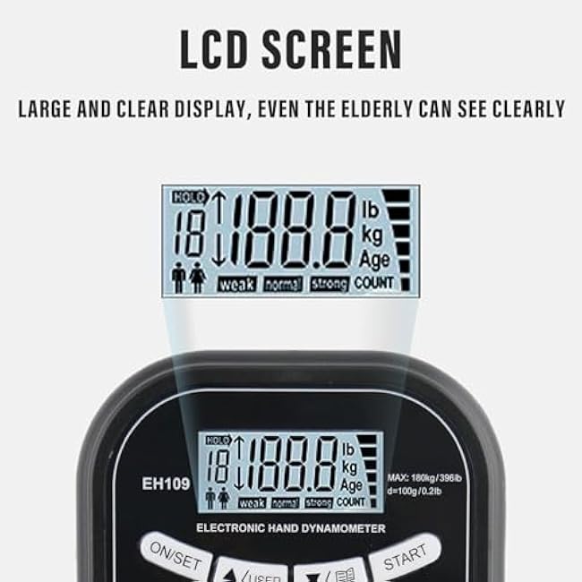 Captain Grip Strength Tester and Trainer Set ¨C Electronic Hand Dynamometer (400lbs/180kg) & Adjustable Resistance Grip£¬Electronic Counting Grip