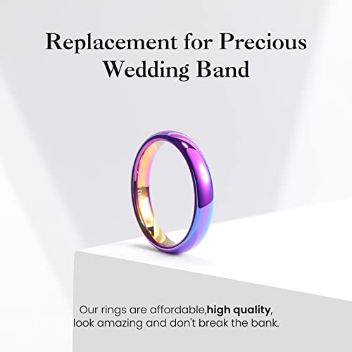 Image of King Will Men's Women's Tungsten Carbide Ring 24k Gold Plated Rose Gold Plated Domed Polished Finish Wedding Band