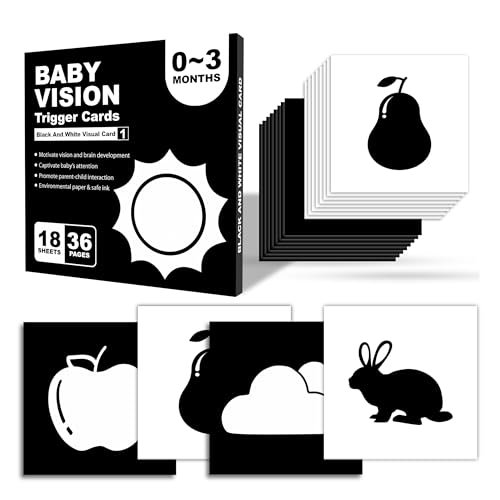 Image of Lefan New Born Baby Essentials: High Contrast Black and White Vision Flash Cards 18 Cards, 36 Pages, Ideal Toys for 6 to 12 Months, for 12-36 Month (Baby Vision Cards 0-3)