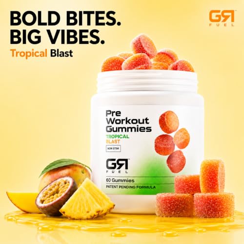 Image of Non-Stim Pre-Workout Gummies, Tropical Blast, 12 Packets (24 Serv)