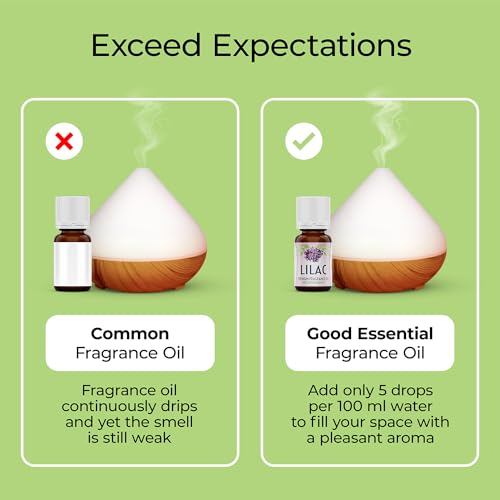 Image of Good Essential Lilac Fragrance Oil (0.33 fl oz / 10 ml) for Diffuser, Candles, Room Spray, Lotion & Soap, Scented Home Aroma