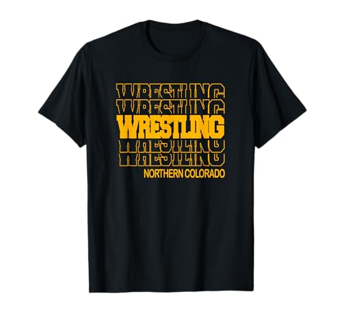 Wrestling Northern Colorado in Modern Stacked Lettering T-Shirt