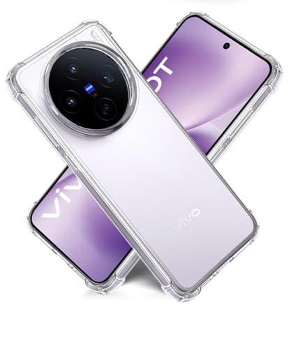 Image of WOW IMAGINE Ultra-Hybrid Crystal Clear Back Case for Vivo X200T 5G | Shockproof Design | Camera Protection Bump | Hard Mobile Back Cover with Cushioned Edges - Transparent