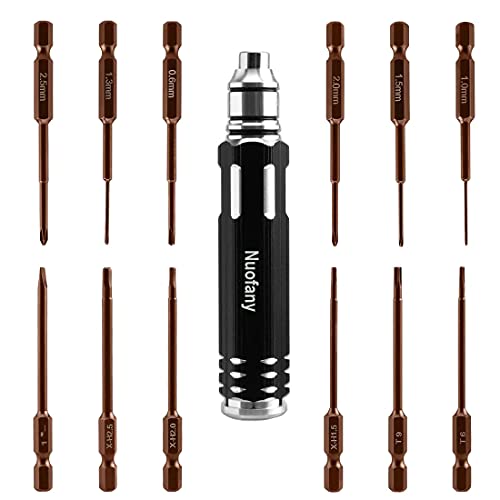 Nuofan Sechskantschraubendreher Set 12 in 1 RC Hobby Tools Kit S2 Hochgeschwindigkeitsstahlwerkzeuge für RC-Automodell DJI Phantom 2 3 4 Quadcopter Drone Cover