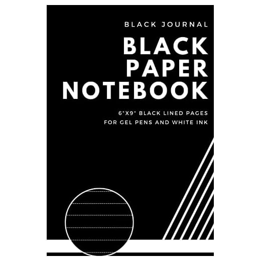 Black Paper Notebook | Plain Ruled Journal with Softcover for Work, School and College Supplies | 100 Pages | Compact Size 6" x 9": Black Pages Notebook for Gel Pens and White Ink