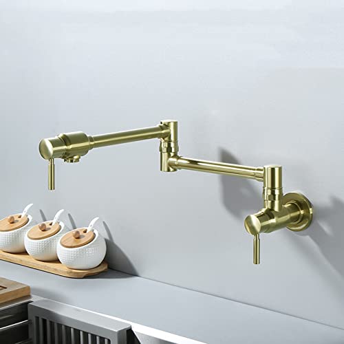 Grifo de cocina de latón giratorio 360 con brazos oscilantes plegables 4
