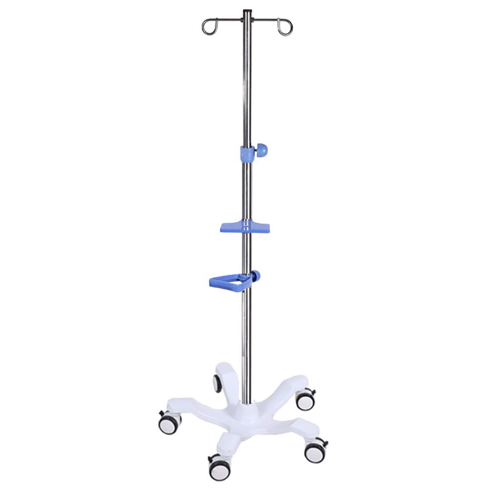 Gotero de pie Soporte Intravenoso Móvil Portátil, Soporte Intravenoso De Acero Inoxidable Soporte De Infusión De Elevación De Presión De Aire De 43 "a 83" (110-210 Cm) Para Hospital, Clínica Y Hogar