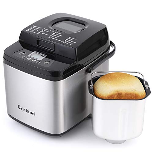 19-in-1 Compact Bread Maker Machine, 1.5 lb / 1 lb Loaf Small Breadmaker with Carrying Handle, Including Gluten Free, Dough, Jam, Yogurt Menus, Bake Evenly, Automatic Keep Warm, 3 Crust Color image 2