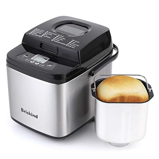 Briskind 19-in-1 Compact Bread Maker Machine, 1.5 lb / 1 lb Loaf Small Breadmaker with Carrying Handle, Including Gluten Free, Dough, Jam, Yogurt Menus, Bake Evenly, Automatic Keep Warm, 3 Crust Color