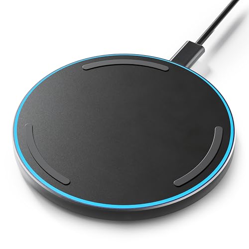 【Aggiornato】Tigratigro Caricatore Wireless 20W, Piastra di Ricarica Rapida Wireless Compatta e Antiscivolo, Stazione di Ricarica per iPhone e Samsung (DH16 - Nero)
