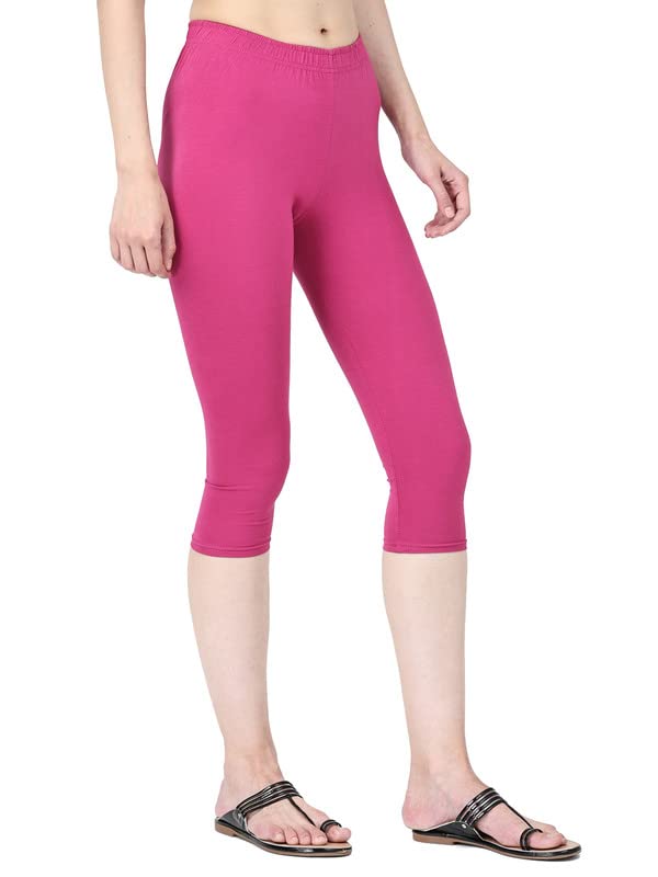 Image of Robinbosky Premium Stretchable Cotton Capri Legging for Women | Suitable for Formal wear & Casual wear | High-End Elastic Makes. The Leggings Squat Proof and Durable for Travel, Yoga, & Workout.