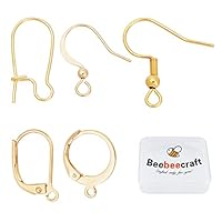 Beebeecraft 1 Doos 10 Stuks Zilveren Half Hoop Oorbel Onderdelen met Lus 925 Sterling Zilver Geplateerde Koperen Huggie Leverback Oordraden Latches Franse Oorbelhaken voor Sieraden Maken Oorbellen DIY