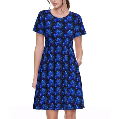 Robe d'été à manches courtes pour look décontracté motif étoiles
