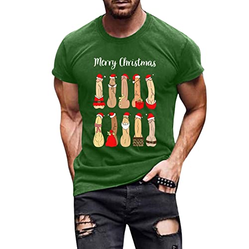 Tee Shirt De Noel Homme Moche - Hommes Hiver NoëL DrôLe Moche Amusant DéContracté LâChe Col Rond Manches Courtes T-Shirt Haut Chemisiers Blancs Manches Courtes pour Hommes