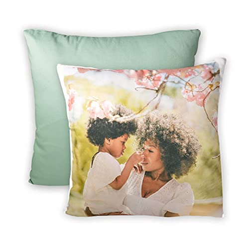LOOXIS Personalisiertes Kissen mit Foto & Text Bedruckt, selbst gestalten – 40x40 cm, farbige Rückseite, Leinenhaptik – Geschenkidee Männer,...