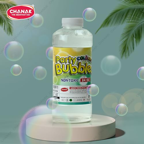 Image of Chanak Bubble Liquid Solution Bottle, 1500ml of Colorful Bubbles Solution, Bubble Refill Bottle, Bubble Maker Liquid for Guns & Camera for Kids Above 3 Years, BIS Approved (2 X 750ml)