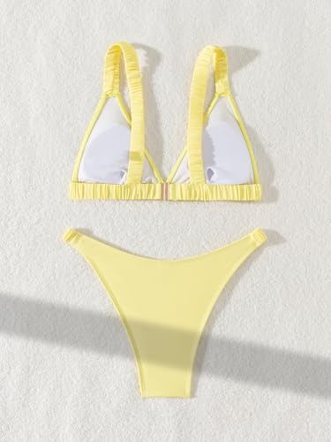 SHENHE Women's String Bikini Set High Cut Elastic Strap Triangle Bikini Cheeky Butter Swimsuit2