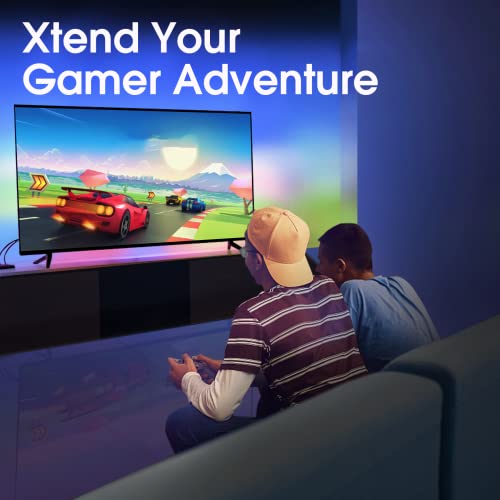 Immersion TV LED Backlight Without Camera - WiFi TV LED Strip Lights with HDMI Sync Box, Game Bedroom Decor RGBIC TV Lighting with Music Sync for 55~65 inch TVs PC