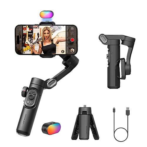 Phone Gimbal Stabilizer 3-Achsen Smartphone faltbar Gimbal für iPhone Gimble mit Focus Wheel TikTok YouTube Vlog Stabilizer für iPhone &Android-AOCHUAN Smart XE KIT