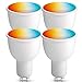Produktbild Smart Alexa Lampen GU10, BrizLabs Wlan Alexa Glühbirnen 4.5W RGBW Mehrfarbig Intelligente Lamp ohne Hub Ersatz für 50W Halogenlampen, Kompatibel mit Google Home IFTTT APP Echo, 4 Stück