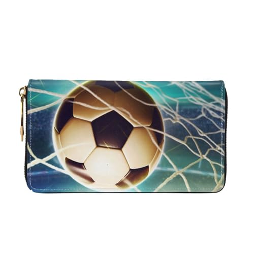 Goal Soccer Women Wallets Leather Zip Around Clutch Purses Waterproof Credit Card Holder With Phone Holder Ladies Travel Coin Purse2