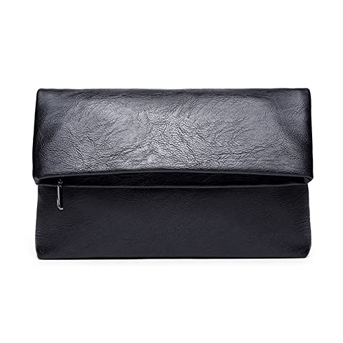 NIGEDU Men's Clutch Bag PU Leather Envelope Clutches Folded Male