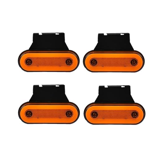 NAUTIG Lot De 10 Ou 4 Feux Gabarit Latéraux À LED Pour Camion, 12 V-24 V, Remorque, Réflecteurs, Pour Isuzu Feu Arrière LED(4Pcs amber A)