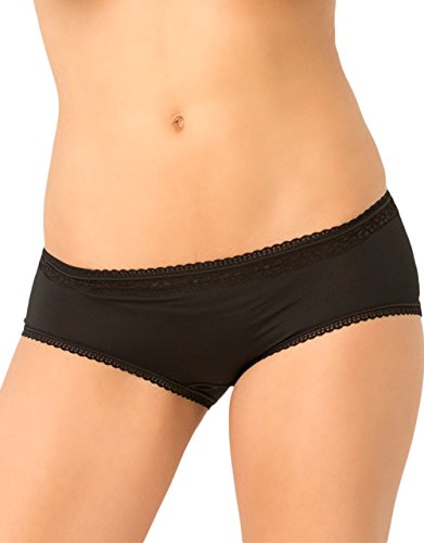 Rene Rofe Women's Crotchless Open Back Panty, Black, Medium/Large