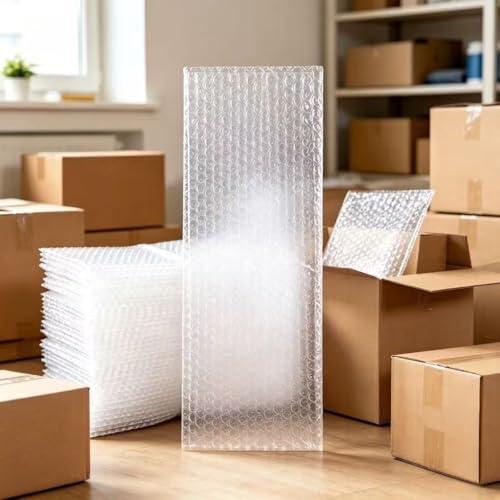 50-Pack 4x8" Double-Wall Cushion Pouches, Clear Open-End Protective Bags by EYSOLD - Used condition - Image 5
